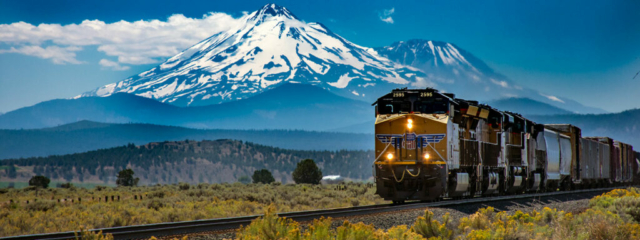 Mt Shasta Landscape with Train