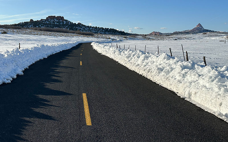 snow plowed road